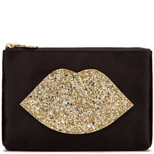Lulu Guinness Zip Top Glitter Lip Pouch